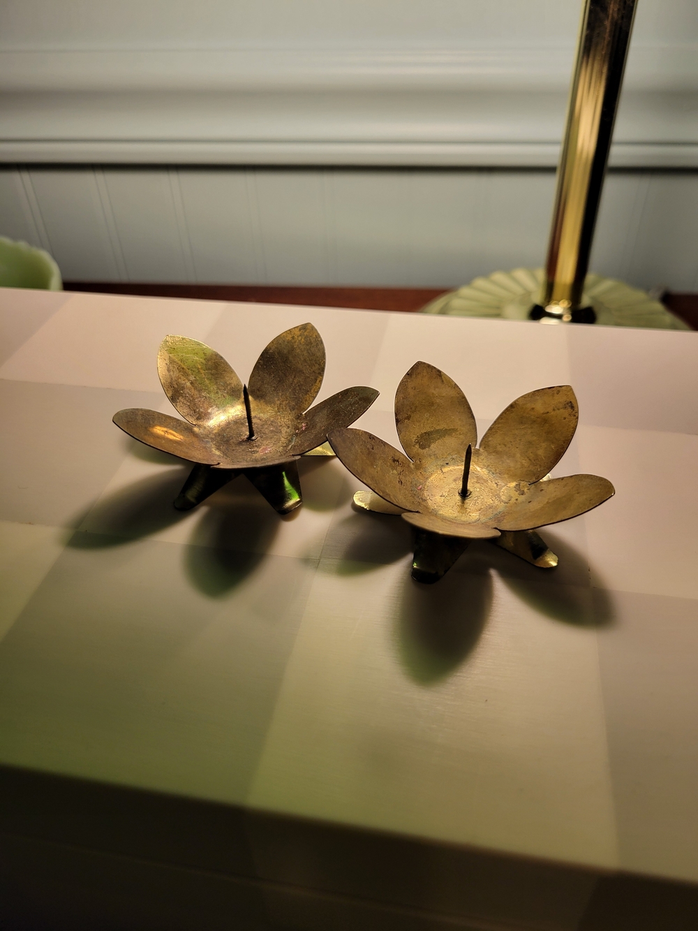 Lotus Flower Candle Holders - Pair